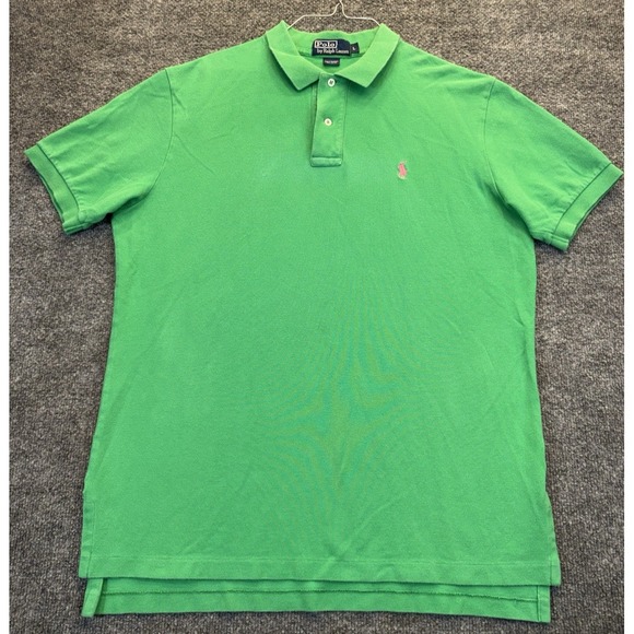 Polo Ralph Lauren Other - Vintage Polo Ralph Lauren Men's Large Green Pink Pony 100% Cotton Polo Shirt